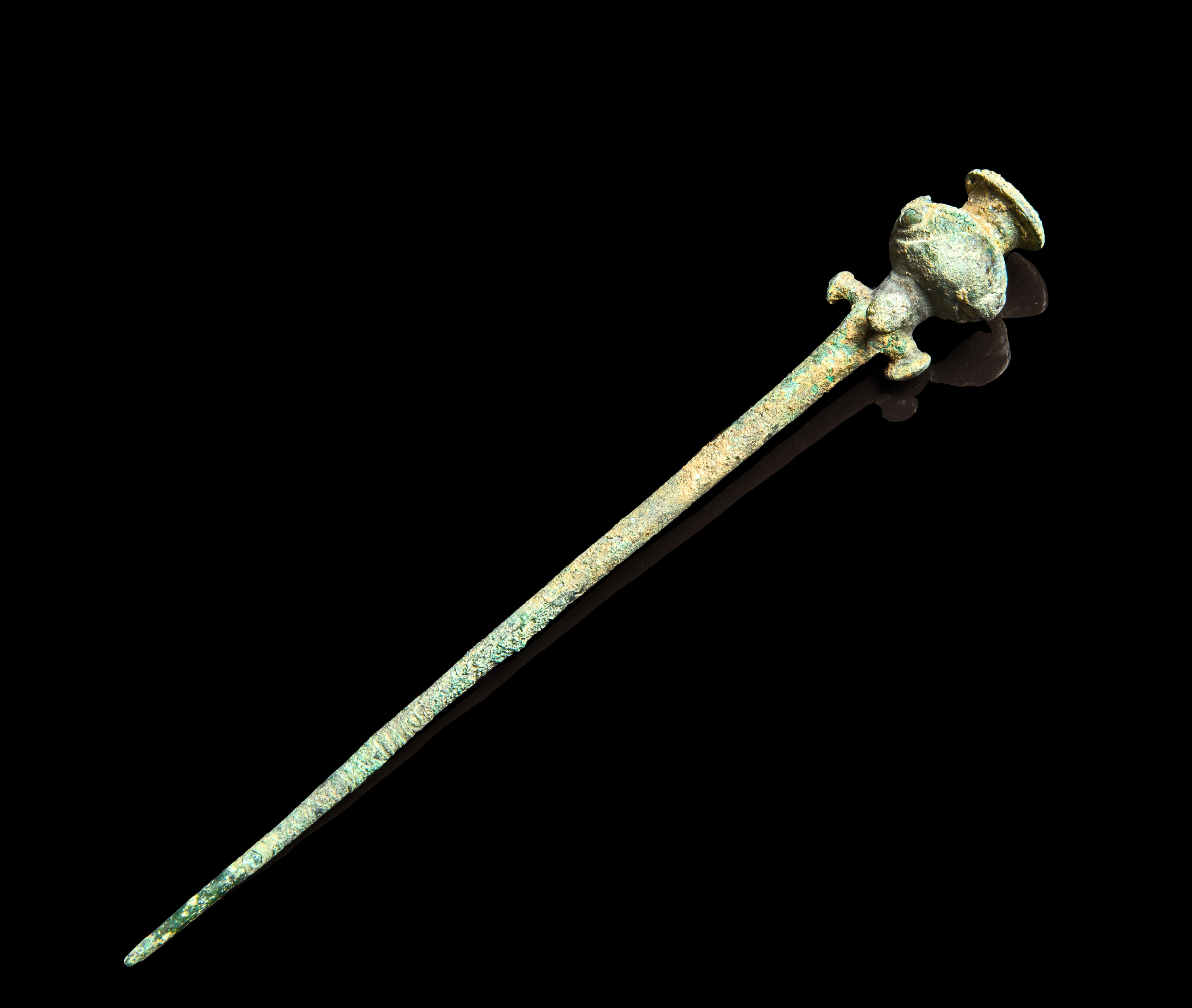 Large Luristan Iron-age bronze garment pin